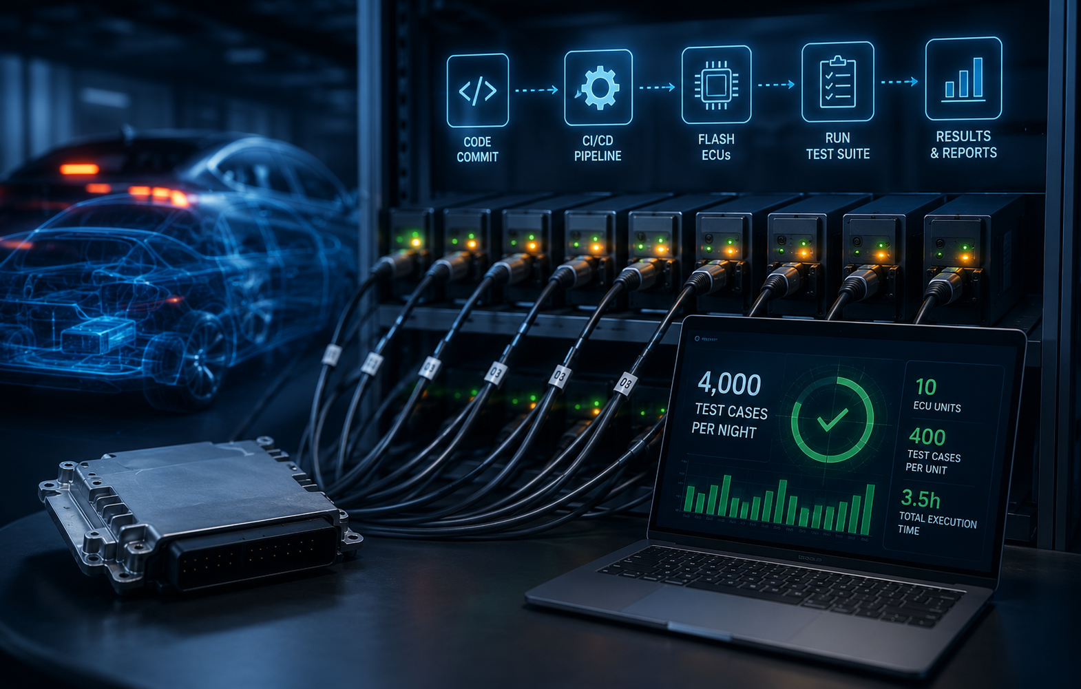 4,000 CAN Test Cases Per Night: How an Automotive ECU Team Automated Their Regression Cycle