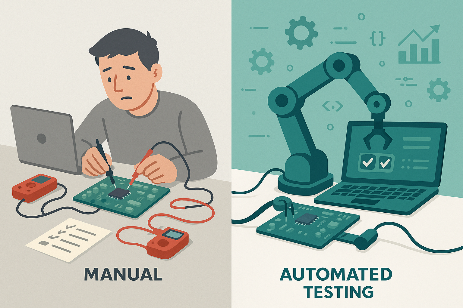 Manual testing vs. automated testing for Embedded Systems